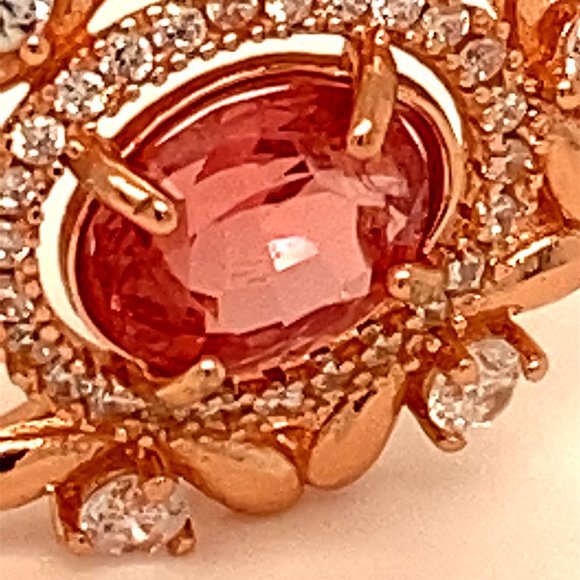 Red Mahenge Spinel 1.15ct Rose Gold Silver Pendant - Picture 7 of 7